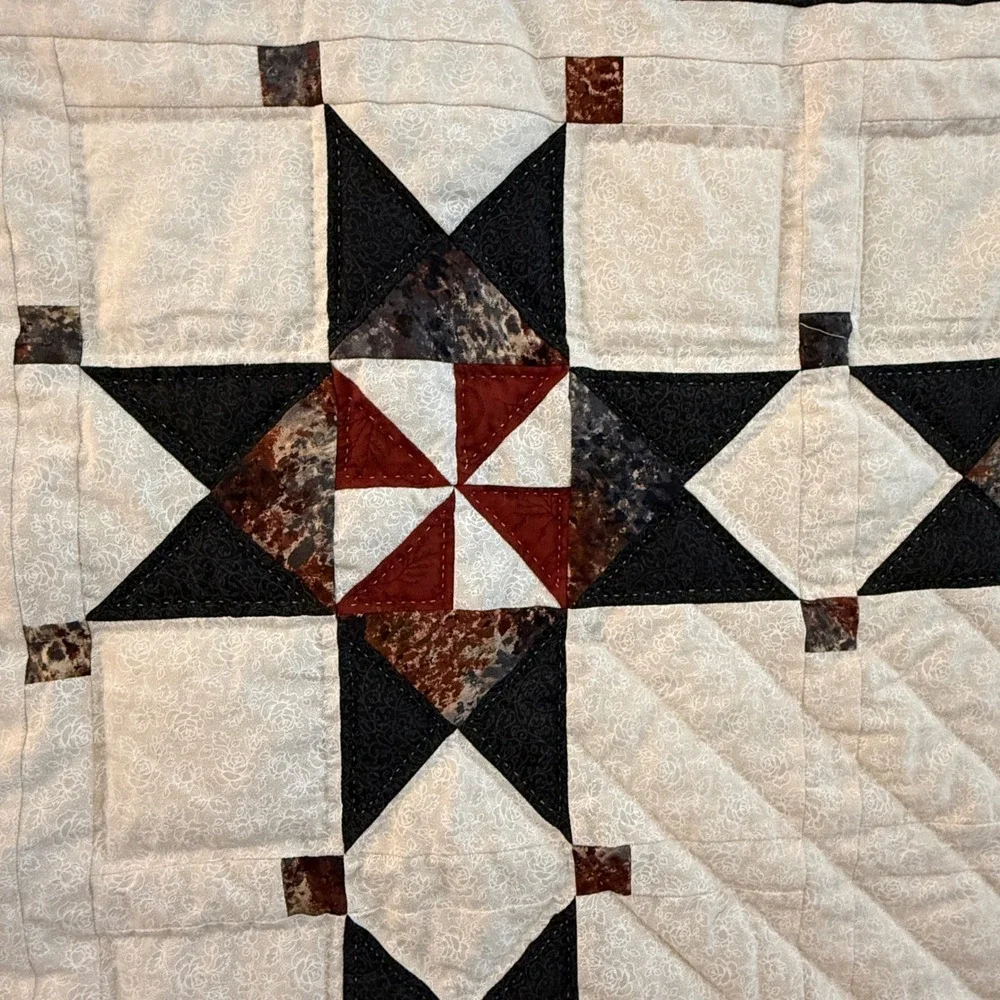 Handmade Quilt Wall‎ Hanging Americana Star Pattern Rustic Farmhouse Decor